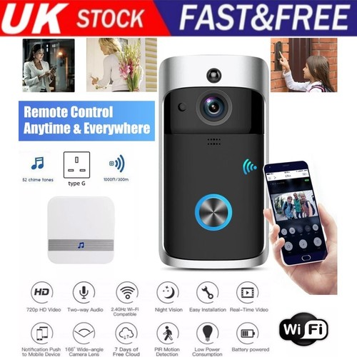 Wireless video doorbell - wireless, with