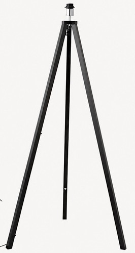 Black wooden floor lamp - black,
