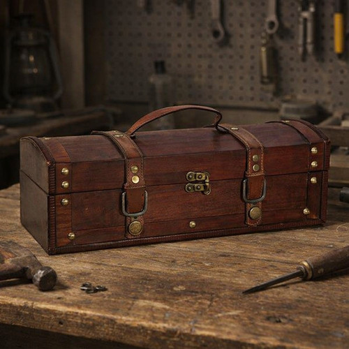 Long wooden treasure chest - long,