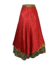 Long Sari Silk Wrap Skirt M