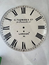 (C166) antique convex tavern clock dial 14 inches. C. TUPMAN & CO LONDON.