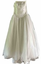 Phil Collins Bridal Collection Strapless A Line Gown Tulle Skirt Corset UK 12