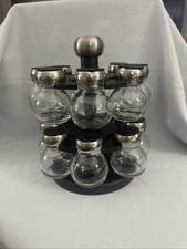 Olde Thompson Rotating Spice Rack with 15 Jars & Shaker Lids - Missing 1 Jar