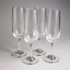 Vintage Air Flow Twist Wine/Champagne Flute/Glasses x 4 ( 7 inches high )
