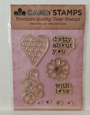 Craftwork Cards Stamps - Dotty About You - Flower, Heart, Sentiments