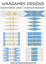 28mm Knights of Jerusalem Flags - Sheet 5 - Lion Rampant, FOG, DBA, Hail Caesar