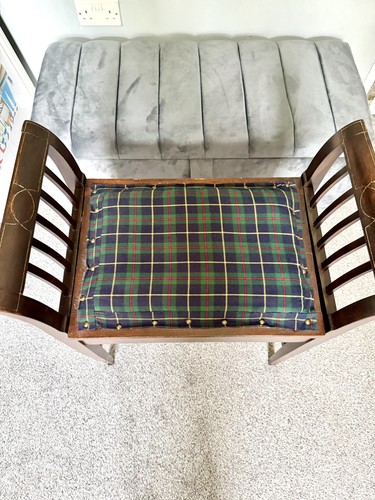 Antique piano stool with - antique,