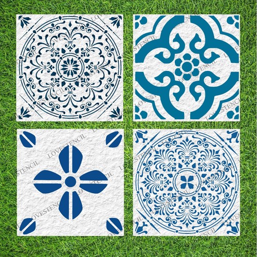 Garden patio slab - slab, stencils