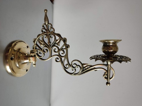 Vintage brass piano candelabra - vintage,