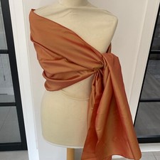 Mark Lesley Camel Taffeta Stole 200cm X 45cm Wedding, Shawl Prom wrap