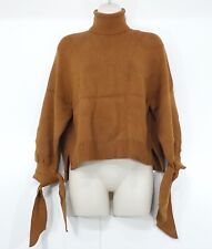 ZARA Tan Soft Chunky Knit Relaxed Fit Women's Cropped Roll Neck Jumper UK 8 10 S