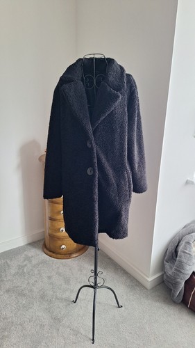 Womens black boucle coat - womens,