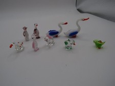 JOB LOT OF NINE MINIATURE ART GLASS ANIMALS