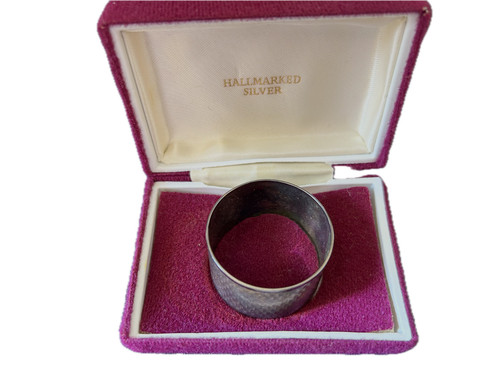 Hallmarked silver napkin ring - hallmarked,
