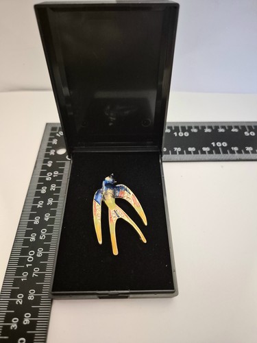Swallow bird brooch blue - bird,
