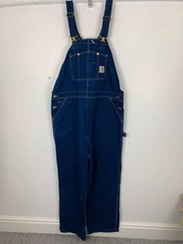 Vintage 90s Carhartt Dungarees Mens 42” Bibs Overalls Carpenter Workwear Chore