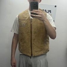 Vintage Y2K Carhartt Gilet Vest Jacket Beige