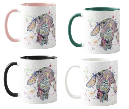 Goat farm animals watercolour - goat,