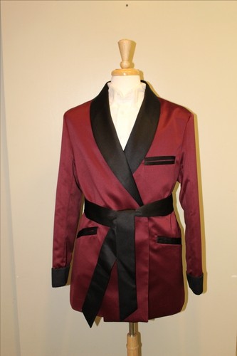 Mens smoking jacket burgundy - smoking,