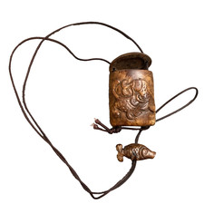 Carved Wood Koi Fish Netsuke