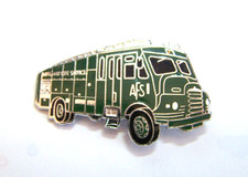 An AFS GREEN GODDESS Fire Engine Enamel Metal Lapel Badge
