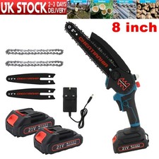 8" Electric Mini Chainsaw Cordless Handheld Chain Saw +2X 21V Battery for Makita