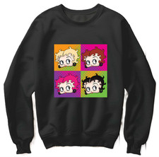 Betty Boop Sweatshirt Mens S-XXL Black  Pullover Jumper Unisex GR 17