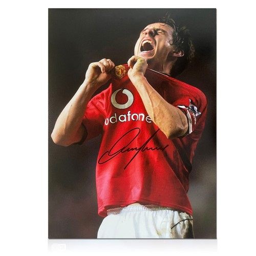 Gary neville signed manchester - signed,