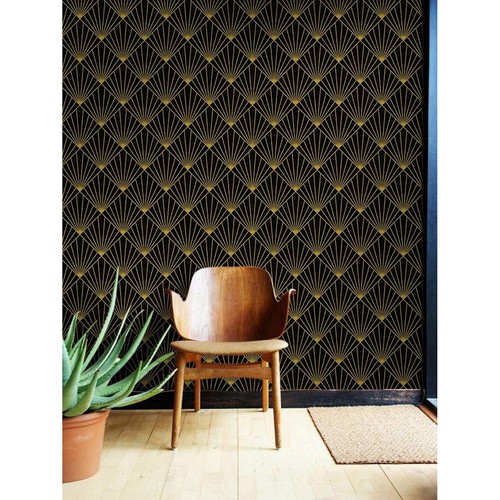 Art deco sun rays - art, removable