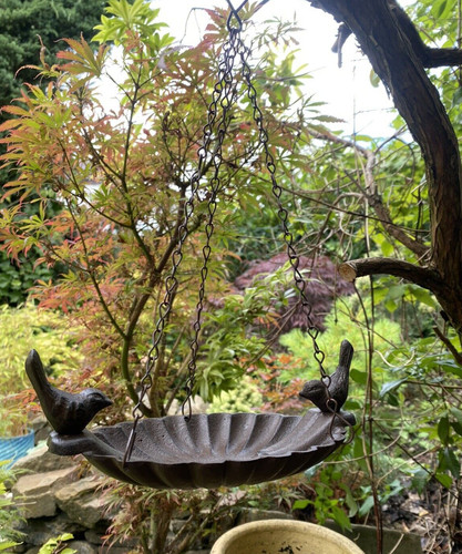 Hanging metal bird bath - bird, /
