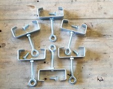  6 x zinc Concrete fence Post Brackets to fit 90mm post with Eye Bolts @ 80mm