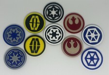 Star Wars Legion Order Tokens set of 18, 3D Printed, Custom Made, fractions.