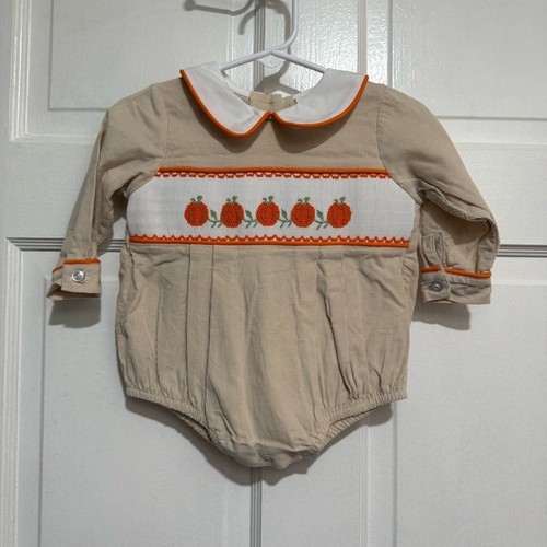 Smocked month bubble long - bubble,