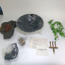 Indoor Water Fountain Slate Style w/ Bowl Decorative Stones Pump Untested