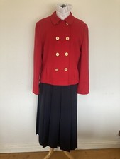Ladies Lead Rein Outfit Size 14. Red Jacket Navy Skirt.   Ref 805