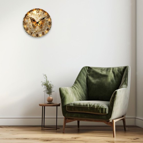 Butterfly wall clock silent - wall,