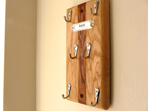 Key holder rack solid - key, oak