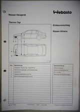 Installation Instructions Webasto Heater Thermal Top Nissan Almera Stand 1995