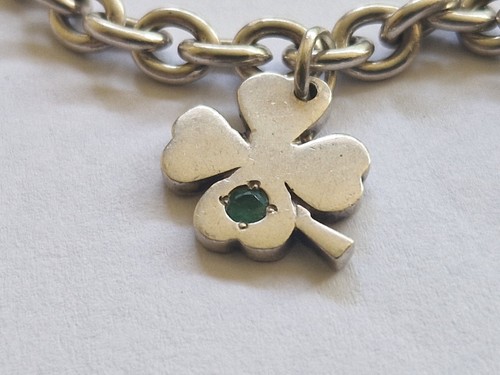 Silver emerald shamrock - emerald,