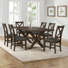 Blakely Extending Dining Table Set 6 Cross Back Chairs Oak Wooden Seating 6-8