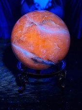 Purple Kunzite Crystal Sphere 44mm 150g & Stand - UV Reactive - Repaired