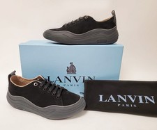 LANVIN SNEAKERS MENS BLACK SUEDE LEATHER LOW TOP SHOES $915 sz UK 7 US 8 EU 41