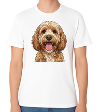 Happy goldendoodle dog - happy,