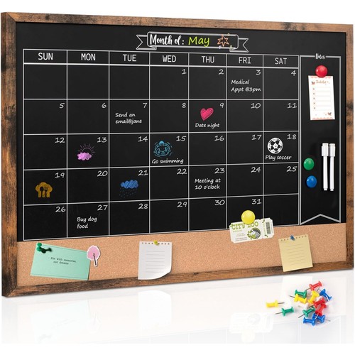 Magnetic chalkboard calendar - magnetic,