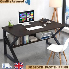 Gaming Desk 120cm K-Shaped w/ Footrest Sturdy Study Workstation UK STOCK
