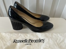 RUSSELL & BROMLEY Black Patent Leather Court Shoes Size UK 7 EUR 40