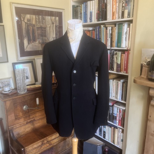 Harry black wool hunt coat - black,