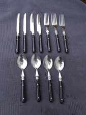 11 Pieces Vintage VINERS Bistro Stainless Steel Cutlery With Black Handles