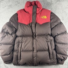 The North Face Vintage Nuptse 800 Series Down Puffer Jacket Brown Red Medium 85