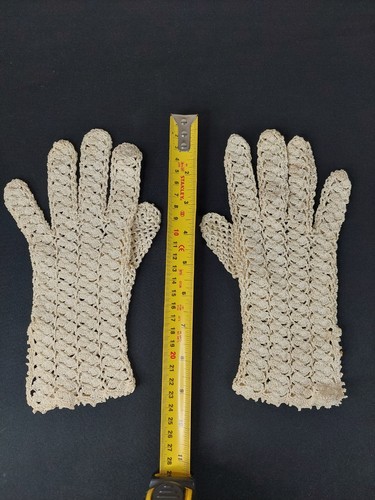 Vintage crochet lace gloves - vintage,